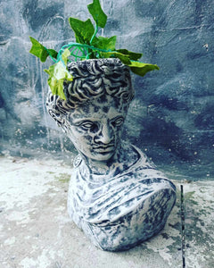 Apollo Bust Statue | Flower pot  Lady Greek God Sculpture Stone Garden Ornament Art
