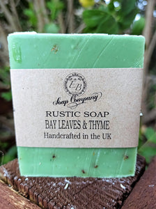 Handmade Artisan Rustic soap Bay Leaves & Thyme Friendly Traditional Soap SLS FREE Plastic Free