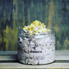 Load image into Gallery viewer, Natural Body Butter Vanilla And Lavender Moisturiser With 24k Gold 200ml Cream

