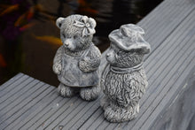 Load image into Gallery viewer, Stone Statue Of 2 Teddy Bears Couple Pair Garden Ornament Reconstituted Stone
