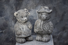 Load image into Gallery viewer, Stone Statue Of 2 Teddy Bears Couple Pair Garden Ornament Reconstituted Stone
