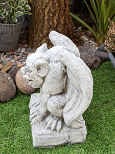 Gargoyle Stone Garden Ornament Gothic Gremlin Reconstituted Aged Stone Finish