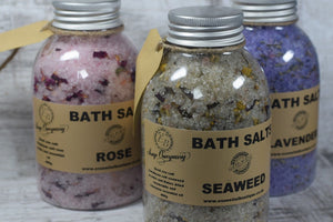 Lavender Bath Salt Aromatherapy soak with dead sea salt detox lavender buds 400g