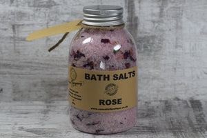 Rose Bath Salt Aromatherapy soak with dead sea salt detox rose petals 400g