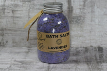 Load image into Gallery viewer, Lavender Bath Salt Aromatherapy soak with dead sea salt detox lavender buds 400g
