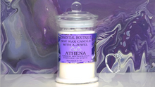 Load image into Gallery viewer, Candle with a jewel Inside Essential Boutique Candle -ATHENA Greek Gods Scents
