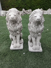 Load image into Gallery viewer, Copy of Pair of Large Lions Statue Stone Concrete Natural Stone
