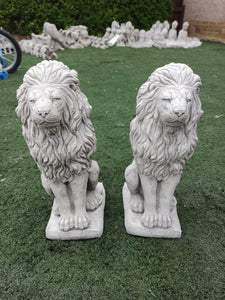 Copy of Pair of Large Lions Statue Stone Concrete Natural Stone