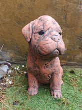 Load image into Gallery viewer, Terracotta Statue Of A Puppy Pug Dog Garden Ornament Reconstituted Stone
