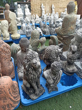 Load image into Gallery viewer, Black Wash Buddha Meditating Stone Statue Garden Ornament Concrete Zen Reconstituted Stone
