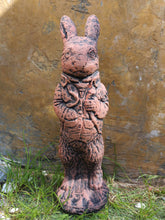 Load image into Gallery viewer, STONE GARDEN RABBIT MOON GAZING HARE French Teracotta GARDEN ORNAMENT Aged Stone Finish
