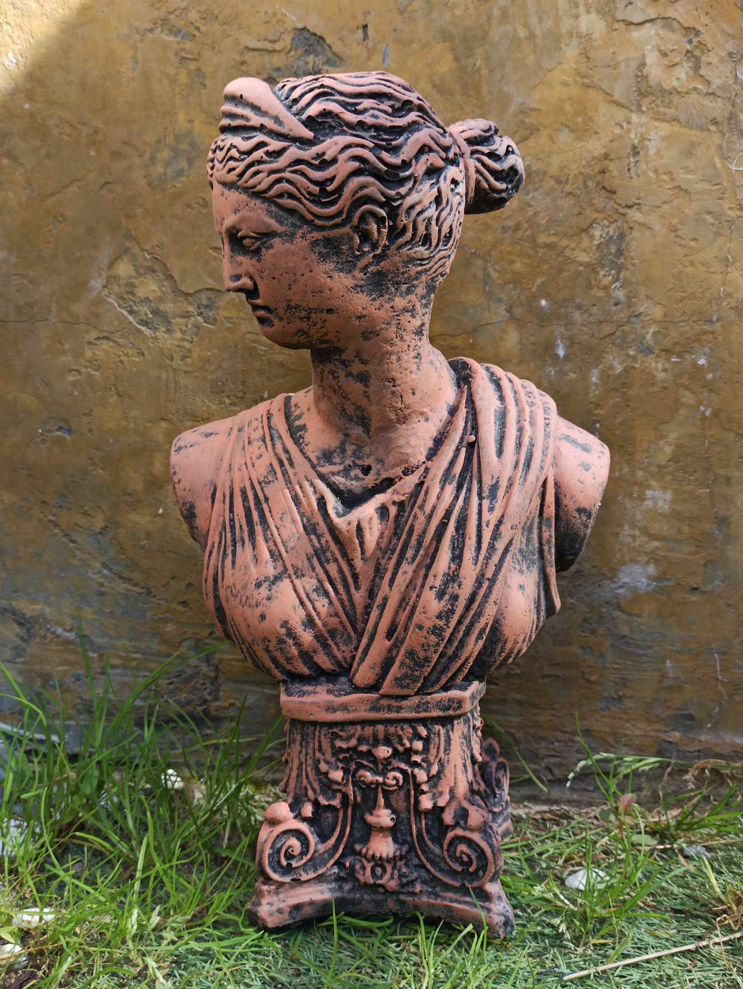 Athena Bust Statue | French Teracotta Lady Greek Goddess Roman Sculpture Stone Garden Ornament Art
