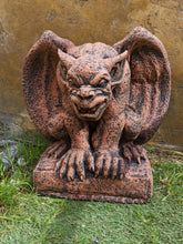 Load image into Gallery viewer, Gargoyle Stone Garden Ornament Gothic Gremlin French Teracotta Reconstituted Aged Stone Finish
