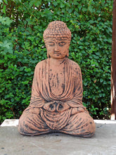 Load image into Gallery viewer, Buddha Meditating Stone Statue French Teracotta  Garden Ornament Zen Reconstituted Stone Finish
