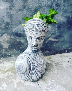 Athena Bust Statue | Flower pot  Lady Greek Goddess Sculpture Stone Garden Ornament Art
