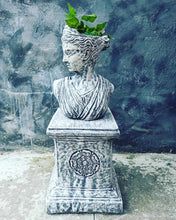 Load image into Gallery viewer, Athena  Bust Statue And Pedestal | Flower pot  Lady Greek God Sculpture Stone Garden Ornament Art
