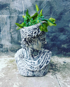 Athena and Apollo  Bust Statue  Flower pot  Lady Greek Goddess Sculpture Stone Garden Ornament Art