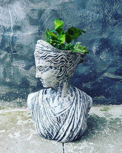 Athena and Apollo  Bust Statue  Flower pot  Lady Greek Goddess Sculpture Stone Garden Ornament Art