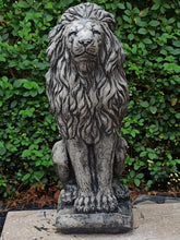 Load image into Gallery viewer, Black Wash Upright Large Lion Statue Stone Concrete Animal Garden Ornament
