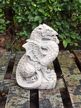 Load image into Gallery viewer, STONE GARDEN DRAGON Gothic Mythical Decor CONCRETE ORNAMENT Stone Colour
