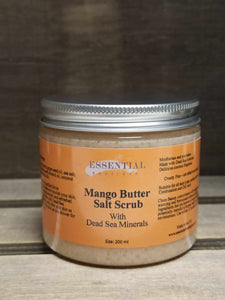 Essential Boutique Mango Butter Salt Scrub With Dead Sea Minerals UK Made 200ml