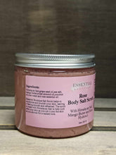 Load image into Gallery viewer, Essential Boutique Rose Body Salt Scrub With Himalayan Pink Salt UK Made 200ml

