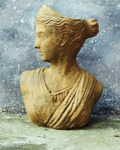 Limestone  Athena and Apollo  Bust Statue  Flower pot  Lady Greek Goddess Sculpture Stone Garden Ornament Art