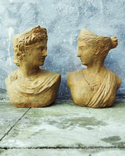 Load image into Gallery viewer, Limestone  Athena and Apollo  Bust Statue  Flower pot  Lady Greek Goddess Sculpture Stone Garden Ornament Art
