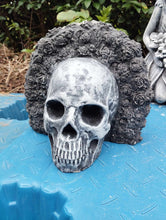 Load image into Gallery viewer, concrete skull day of the dead dia de muertos garden ornament art stone statue
