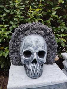 concrete skull day of the dead dia de muertos garden ornament art stone statue