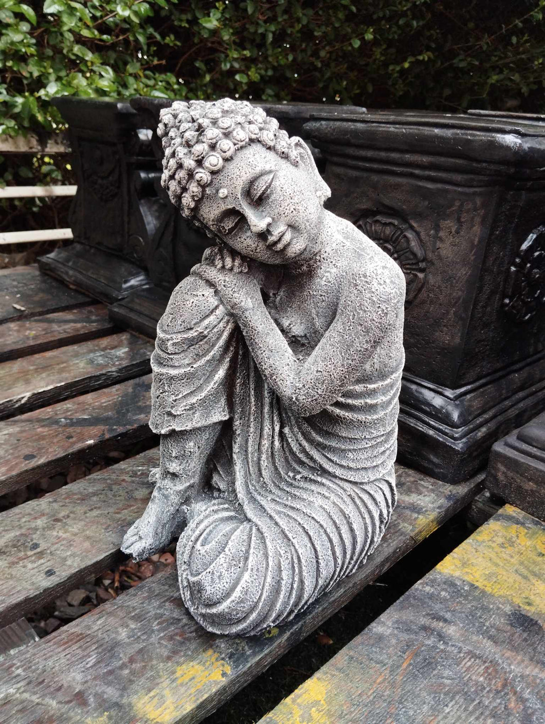 Young Buddha  Stone Statue Garden Ornament Concrete Zen Reconstituted Stone