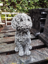 Load image into Gallery viewer, Stone Statue Of A Pair of toy poodle dogs  Garden Ornament Reconstituted Stone
