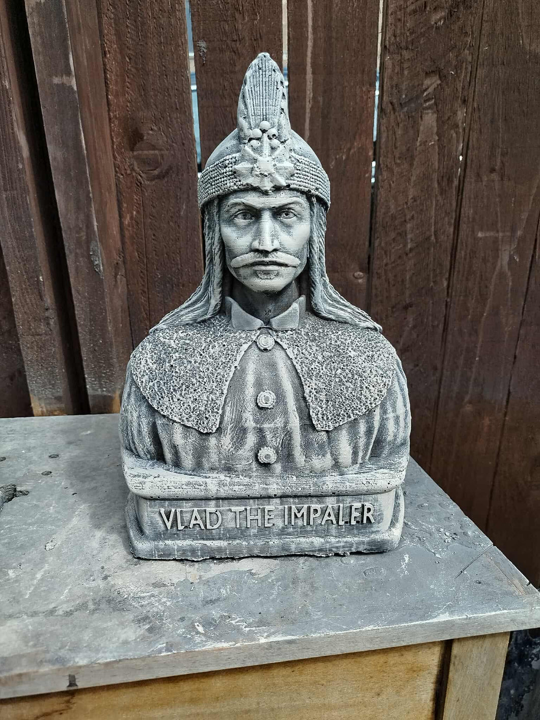 Garden Statue Dracula Vlad the Impaler Concrete ornament 30 cm tall stone decor