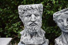 Load image into Gallery viewer, Roman citizen concrete planter garden stone ornaments pair
