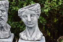 Load image into Gallery viewer, Roman Lady citizen concrete planter garden stone ornaments pair
