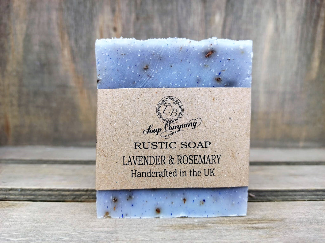 Handmade Rustic Soap Lavender & Rosemary 120g friendly soap vegan cruelty free
