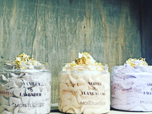 Natural Body Butter Vanilla And Lavender Moisturiser With 24k Gold 200ml Cream