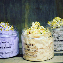 Load image into Gallery viewer, Natural Body Butter Amber And Lavender Moisturiser With 24k Gold 200ml Cream
