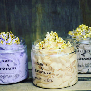Natural Body Butter Vanilla And Lavender Moisturiser With 24k Gold 200ml Cream