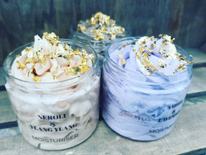 Natural Body Butter Amber And Lavender Moisturiser With 24k Gold 200ml Cream
