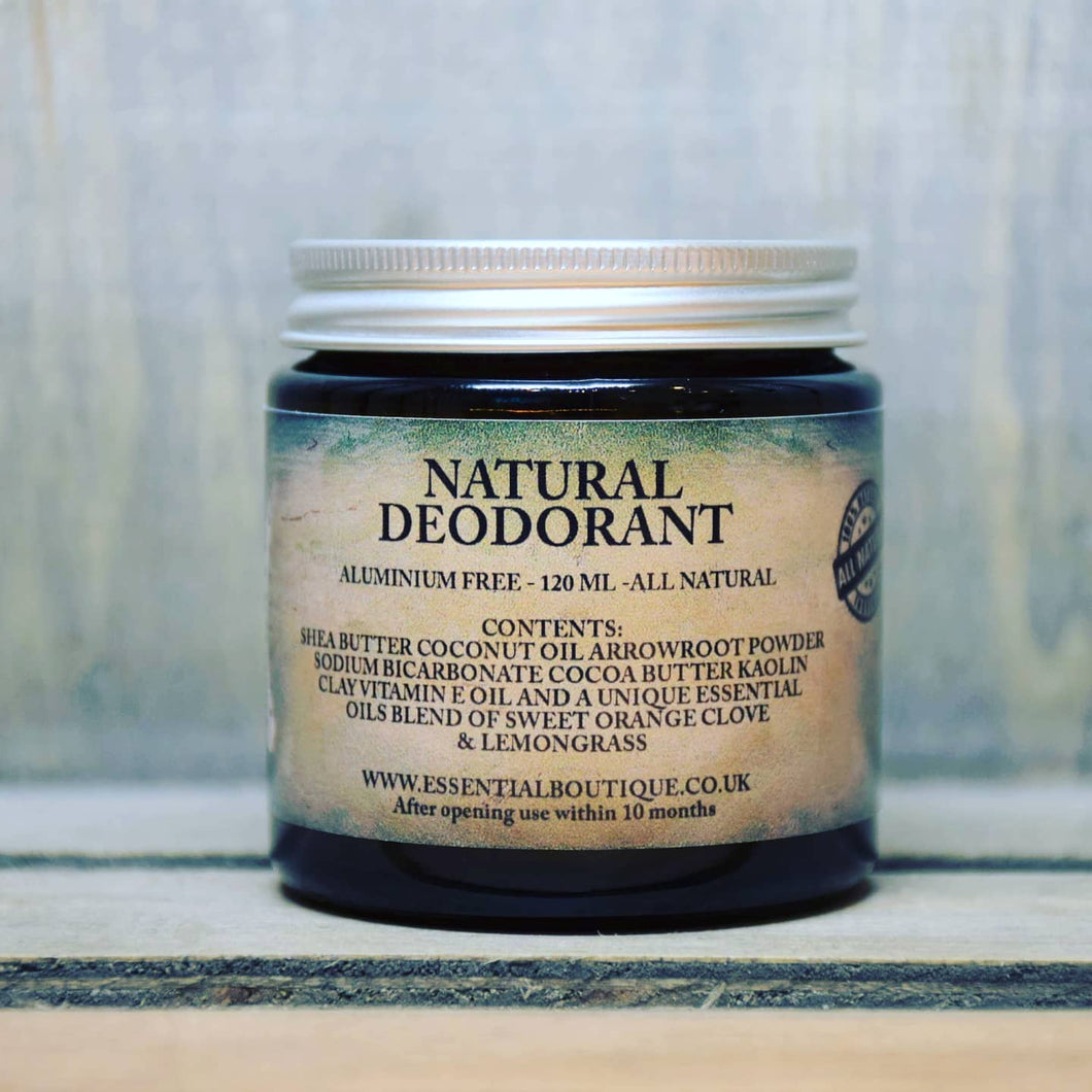 100% Natural Deodorant 120 ml Cream Quality Ingredients by Essential Boutique
