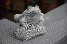 Load image into Gallery viewer, Stone Statue Of A Frog Garden Ornament Toad Reconstituted Stone
