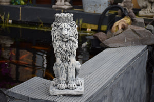Stone Statue Of A Lion With Crown Ornament Reconstituted Stone