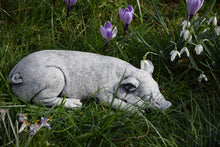 Load image into Gallery viewer, Stone Statue Of A Sleeping Pig Garden Ornament
