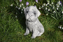 Load image into Gallery viewer, Stone Statue Of A Puppy Pug Dog Garden Ornament Reconstituted Stone
