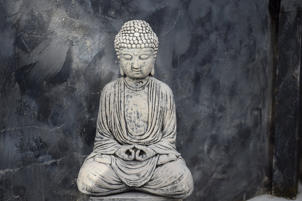 Buddha Meditating Stone Statue Garden Ornament Concrete Zen Reconstituted Stone