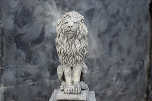 Upright Large Lion Statue Stone Concrete Animal Garden Ornament
