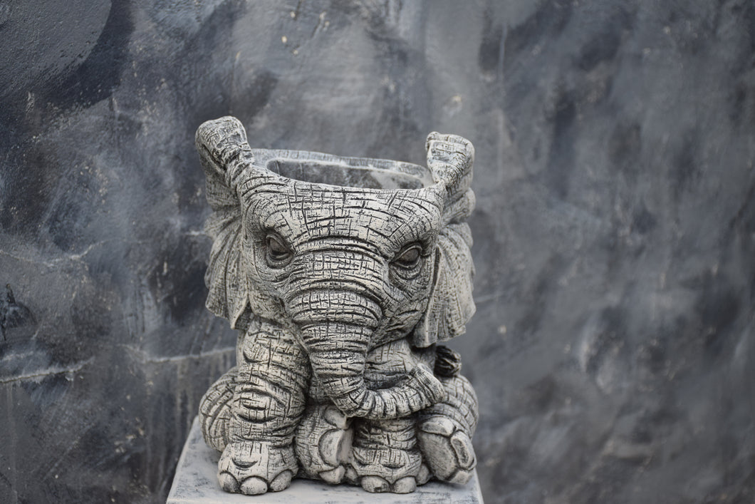 Stone Planter Large Elephant Pot Highly Detailed Concrete Garden Planter Pot