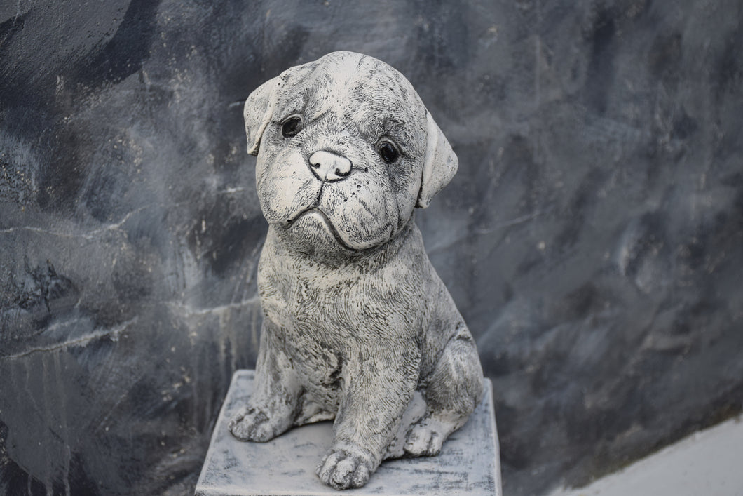 Stone Statue Of A Puppy Pug Dog Garden Ornament Reconstituted Stone