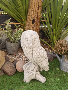 Owl Stone Statue Garden Ornament Concrete Barn Owl Reconstituted Stone Finish